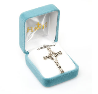 1 3/4-inch Sterling Silver Crucifix with 20-inch Chain
