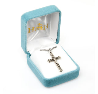 1-inch Sterling Silver Crucifix with 18-inch Chain
