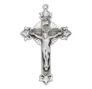 Sterling Silver Crucifix with Fancy Tips & Starburst