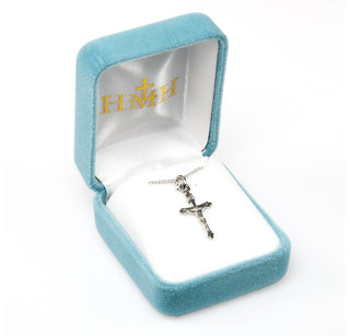 7/8-inch Sterling Silver Crucifix with 18-inch Chain