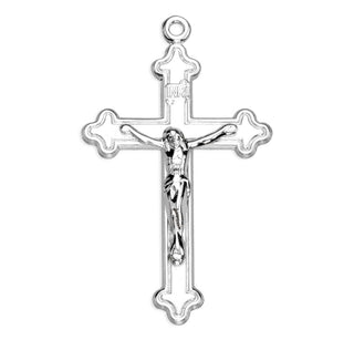 1 3/8-inch Sterling Silver Crucifix with 24-inch Chain