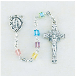 6mm Round Chrysolite Finest Austrian Crystal Sterling Rosary - Engravable