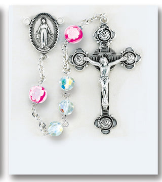 Crystal Finest Austrian Crystal Sterling Rosary - Engravable