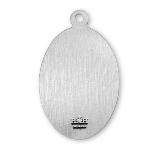 Sterling Silver Oval Shaped St. Gabriel Medal