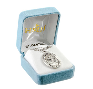 Sterling Silver Oval Shaped St. Gabriel Medal