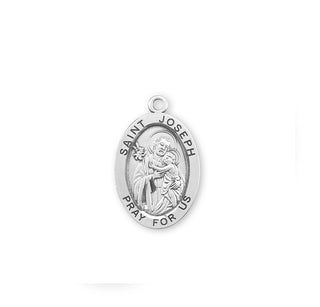 Sterling Silver Oval Shaped St. Joseph Medal
