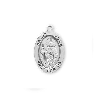 Sterling Silver Oval Shaped St. Jude Medal