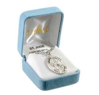 Sterling Silver Oval Shaped St. Jude Medal