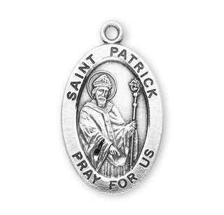 Sterling Silver Oval Shaped St. Patrick Medal