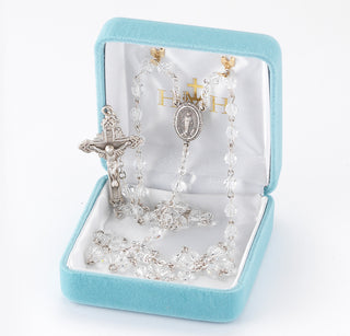 Finest Austrian Crystal Sterling Rosary - Engravable
