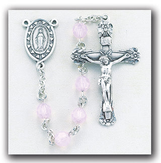Aurora Semi Flat Finest Austrian Crystal Sterling Rosary - Engravable