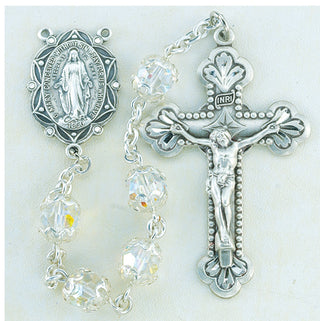 Finest Austrian Crystal Sterling Rosary - Engravable - SALE