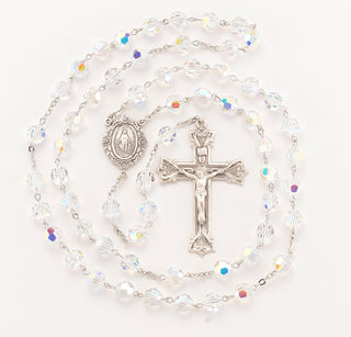 Crystal Finest Austrian Crystal Sterling Rosary - Engravable