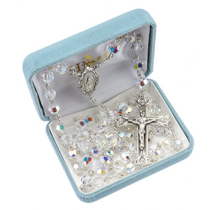 Crystal Finest Austrian Crystal Sterling Rosary - Engravable