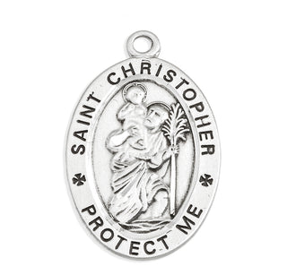 Sterling Silver St. Christopher Baseball Athlete Medal