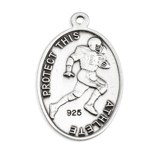 Sterling Silver St. Christopher Football Athlete Medal