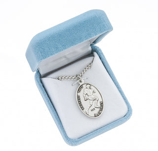Sterling Silver St. Christopher Football Athlete Medal