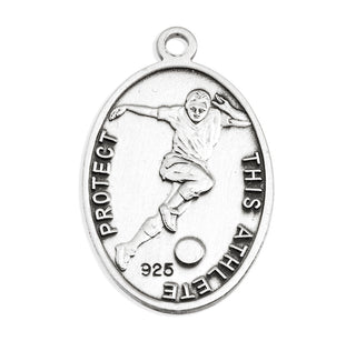 Sterling Silver St. Christopher Soccer Athlete Medal