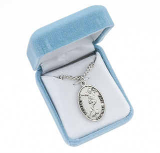 Sterling Silver St. Christopher Soccer Athlete Medal