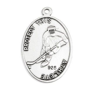 Sterling Silver St. Christopher Hockey Athlete Medal