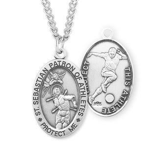Sterling Silver Saint Sebastian Soccer Athlete Medal