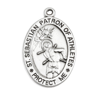 Sterling Silver St. Sebastian Basketball Athlete Medal