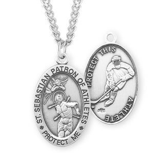 Sterling Silver Saint Sebastian Hockey Athlete Medal