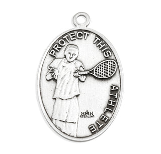 Sterling Silver St. Sebastian Tennis Athlete Medal