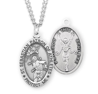 Sterling Silver Saint Sebastian Track Athlete Medal