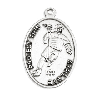 Sterling Silver St. Sebastian Lacrosse Athlete Medal