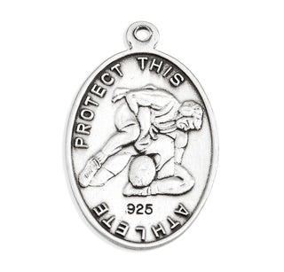 Sterling Silver St. Sebastian Wrestling Athlete Medal