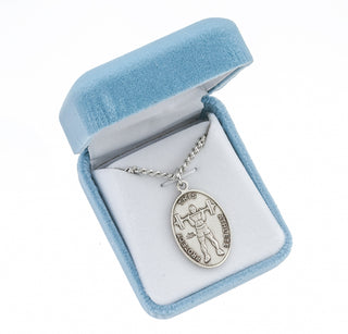 Sterling Silver St. Sebastian Weight Lifting Athlete Medal