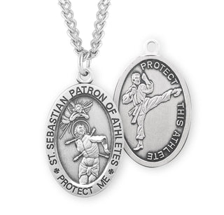 Sterling Silver Saint Sebastian Martial Arts Athlete Medal