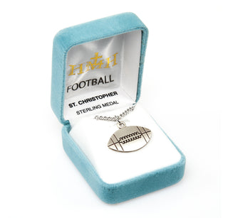 Sterling Silver St. Christopher Football Athlete Medal