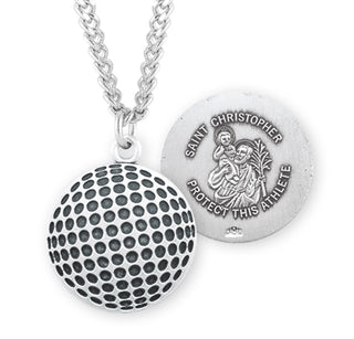 Sterling Silver Saint Christopher Golf Athlete Medal