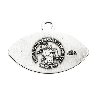 Sterling Silver St. Sebastian Football Athlete Medal