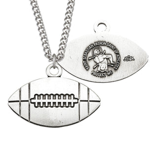 Sterling Silver Saint Sebastian Football Athlete Medal