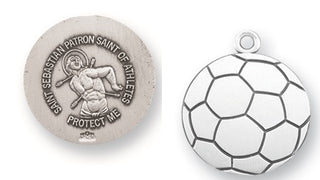 Sterling Silver St. Sebastian Soccer Athlete Medal