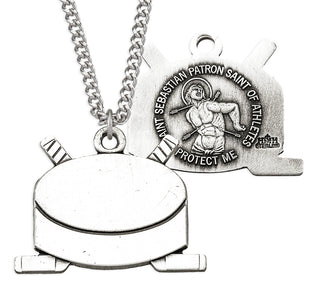 Sterling Silver Saint Sebastian Hockey Athlete Medal