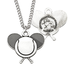 Sterling Silver Saint Sebastian Tennis Athlete Medal