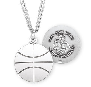 Sterling Silver Christ Basketball Athlete Medal