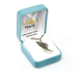 Sterling Silver Christ Track Athlete Medal