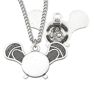 Sterling Silver Christ Lacrosse Athlete Medal