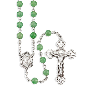 Genuine Aventurine Sterling Rosary Engravable