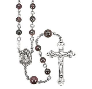 6mm Round Garnet Beads with 8mm Round Garnet O.F. Beads