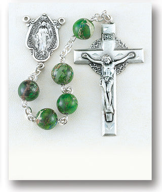 Aqua Finest Austrian Crystal Sterling Rosary - Engravable