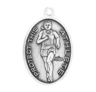 Sterling Silver St. Christopher Track Athlete Medal