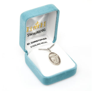 Sterling Silver St. Christopher Swimming Athlete Medal