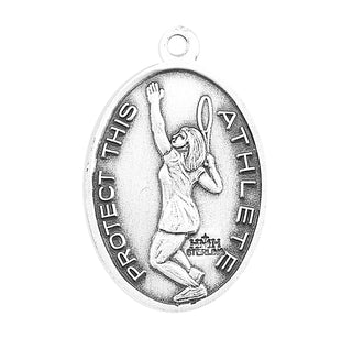 Sterling Silver St. Sebastian Tennis Athlete Medal