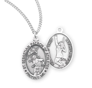 Sterling Silver Saint Sebastian Tennis Athlete Medal